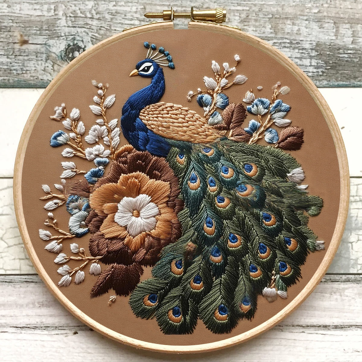 Rubbyoo Embroidery Kit - Peacock And Vintage Floral | Novice Friendly Craft | Elegant Home Addition - image 8