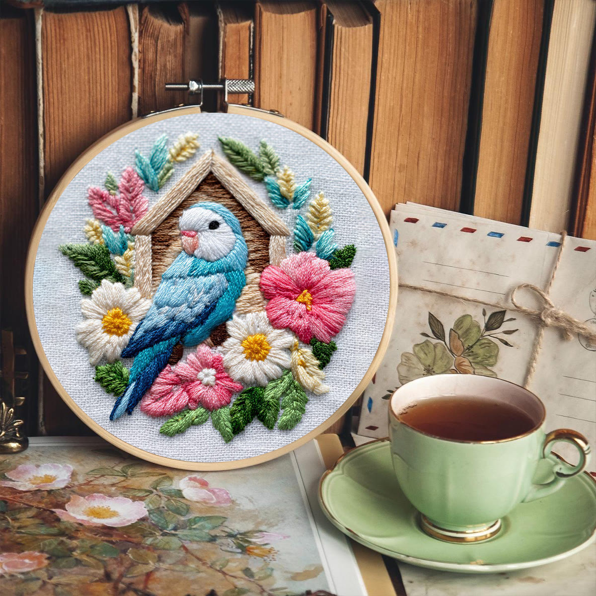 Rubbyoo Embroidery Kit - Parrot And Birdhouse | Gentle Diy Project | Heartwarming Present Pick - image 7