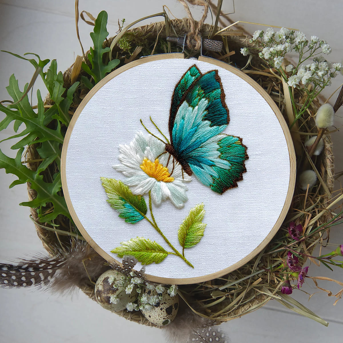 Rubbyoo Embroidery Kit - Butterfly And Daisy | Starter Friendly Craft | Delicate Home Charm - image 9