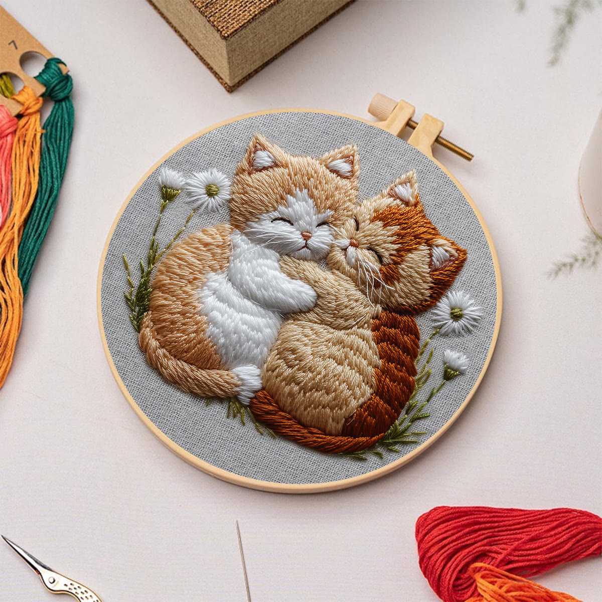 Rubbyoo Embroidery Kit - Snuggling Kittens | Joyful Handcraft | Cozy Gift Choice - image 5