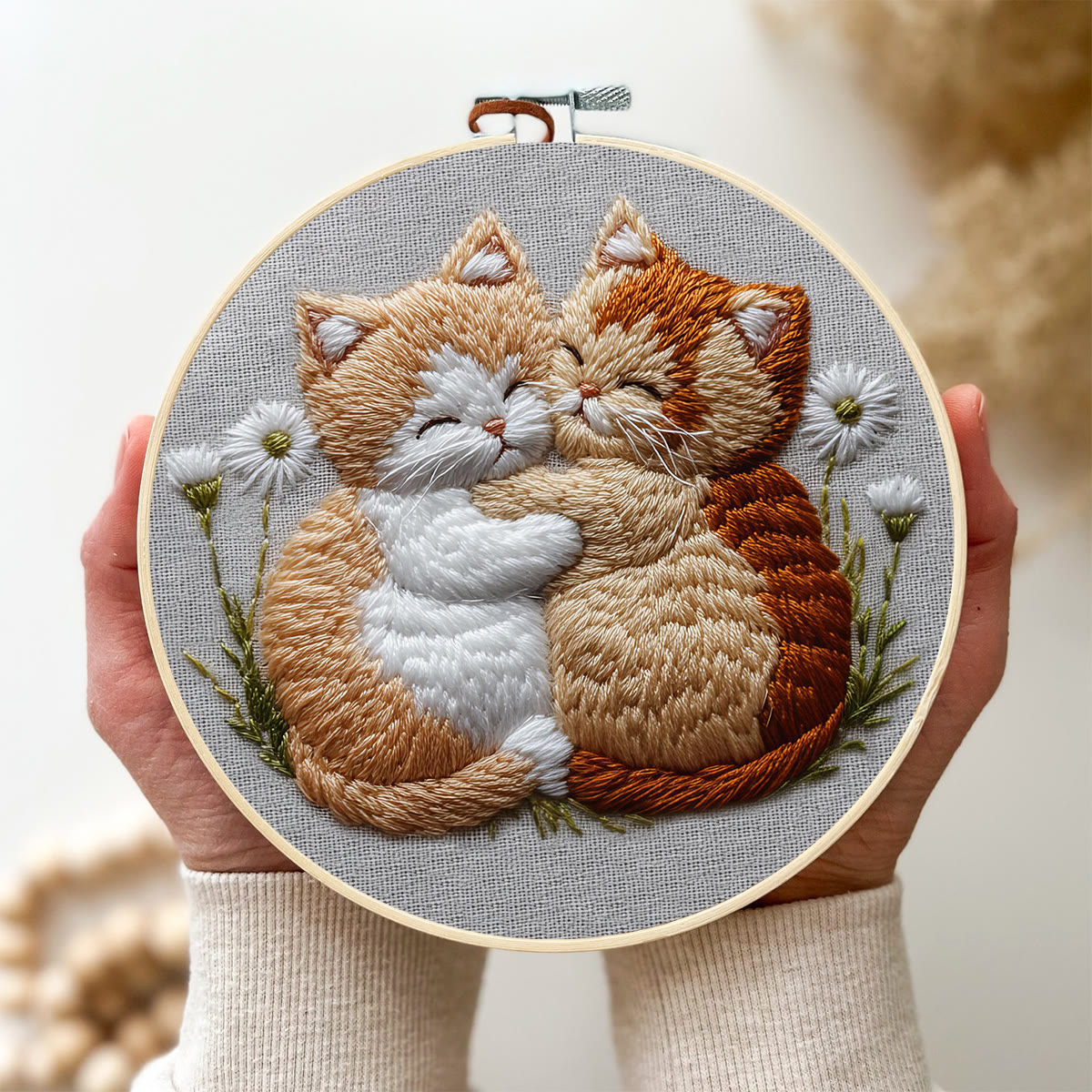 Rubbyoo Embroidery Kit - Snuggling Kittens | Joyful Handcraft | Cozy Gift Choice - image 3