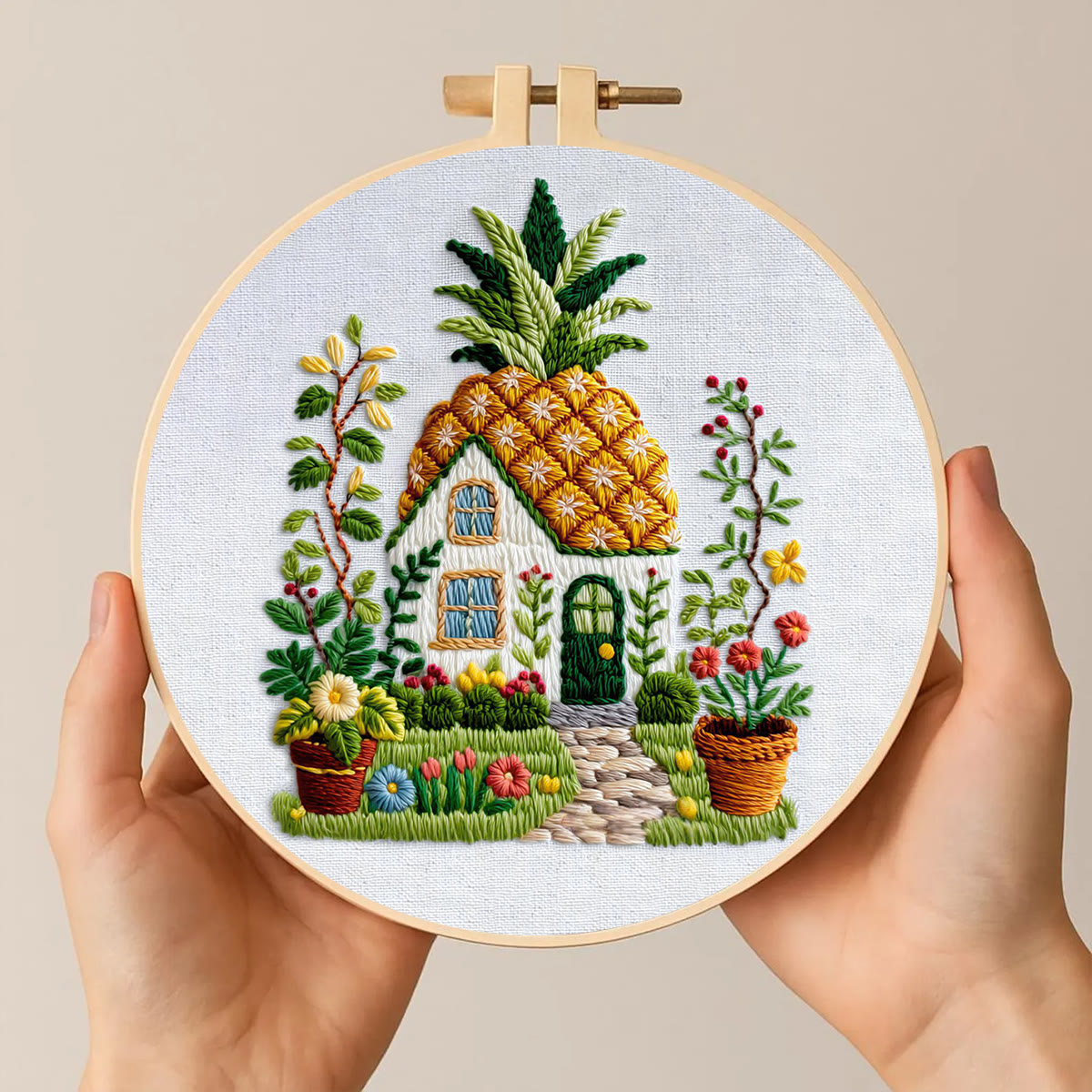Rubbyoo Embroidery Kit - Pineapple Roof Cottage | Simple Handcraft | Charming Gift Option - image 2