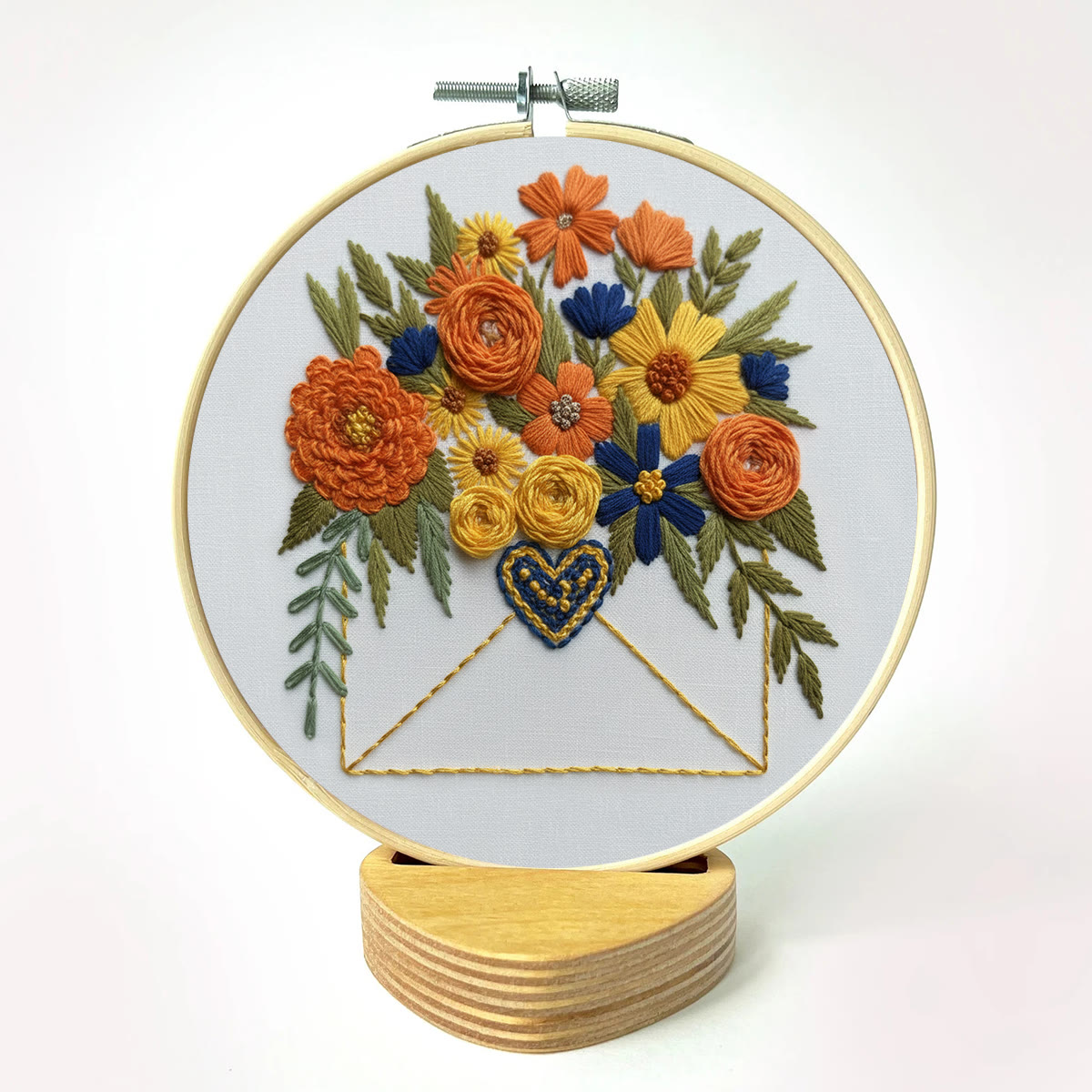 Rubbyoo Embroidery Kit - Floral Envelope With Heart | Relaxing Craft Session | Artistic Home Accent - image 10