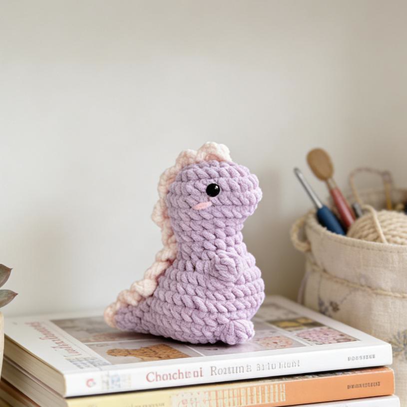 Diy Handmade Mini Dinosaur Crochet Kit - Lovely Bag Decor | Unique Handmade Toys - Purple - image 2