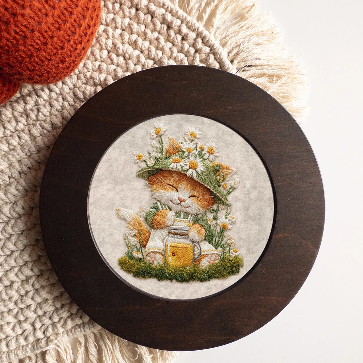 Rubbyoo Embroidery Kit - Floral Kitten | Lovely Animal Art | Gift For Home Decoration  - image 5