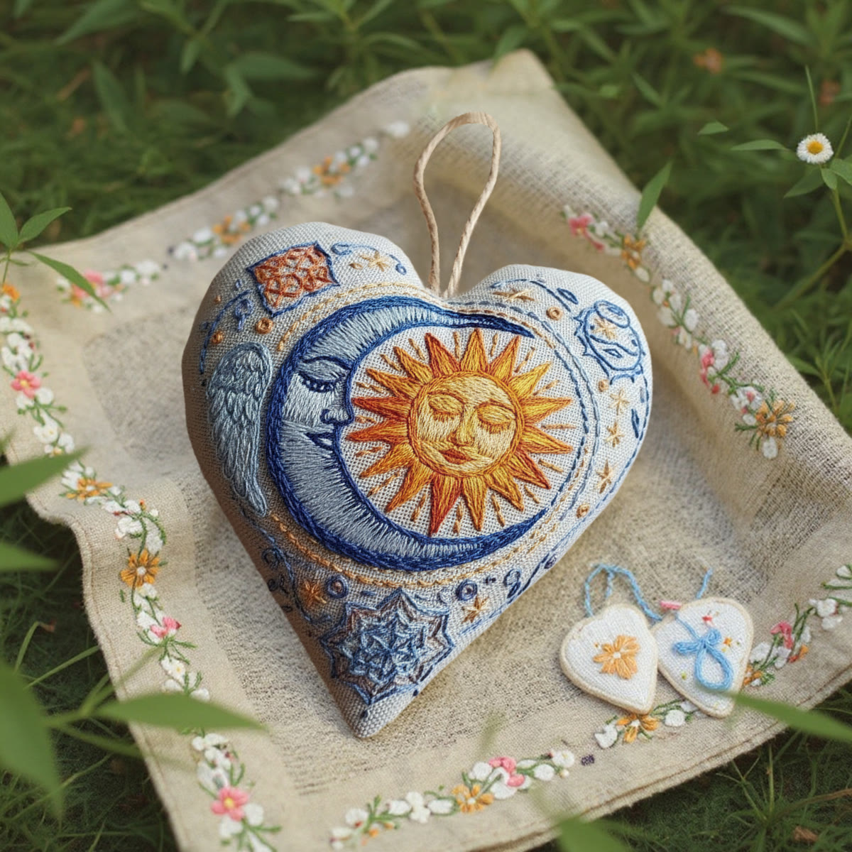 Rubbyoo Heart Embroidery Kit - Sun And Moon Celestial | Celestial Diy | Magical Home Touch - image 2