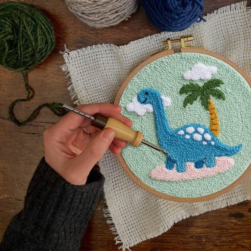 Brachiosaurus Paradise Punch Needle Kit - Entry Level Craft | Whimsical Home Vibe - image 6