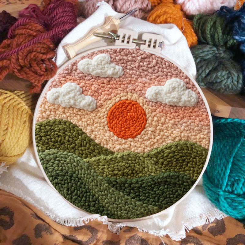 Hillside Sunrise Punch Needle Kit - Serene Diy | Atmospheric Home Piece - image 2