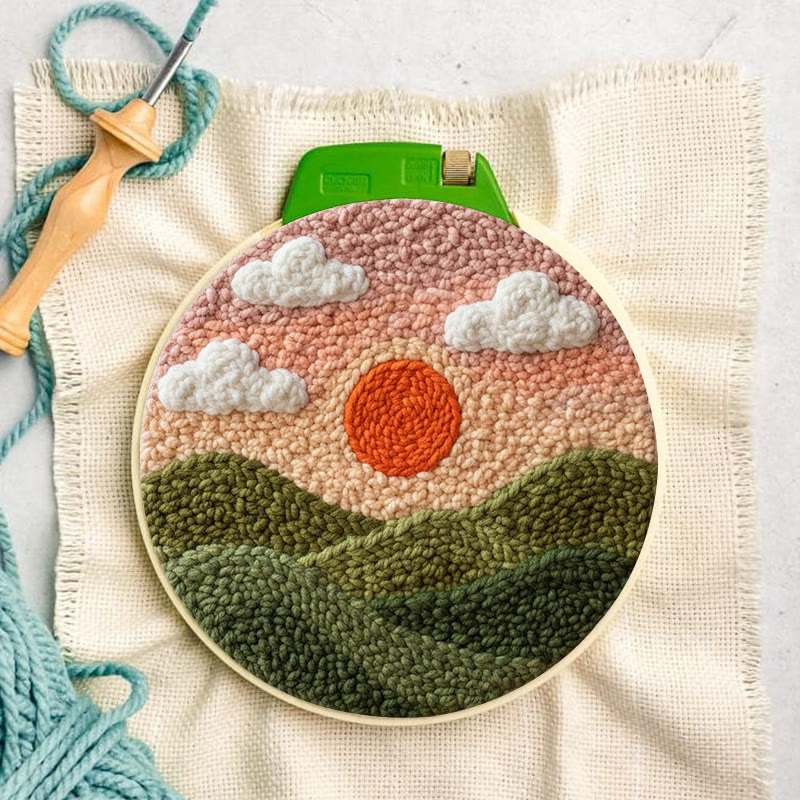 Hillside Sunrise Punch Needle Kit - Serene Diy | Atmospheric Home Piece - image 3