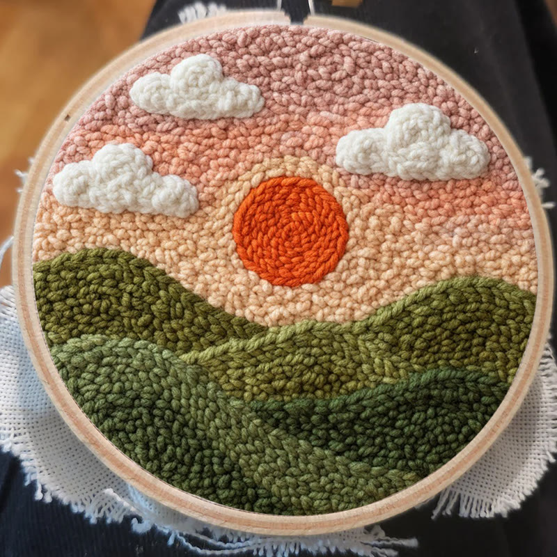 Hillside Sunrise Punch Needle Kit - Serene Diy | Atmospheric Home Piece - image 7