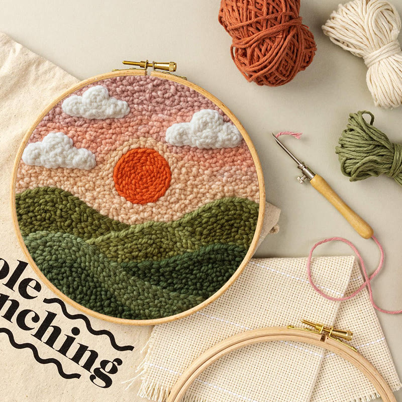 Hillside Sunrise Punch Needle Kit - Serene Diy | Atmospheric Home Piece - image 11