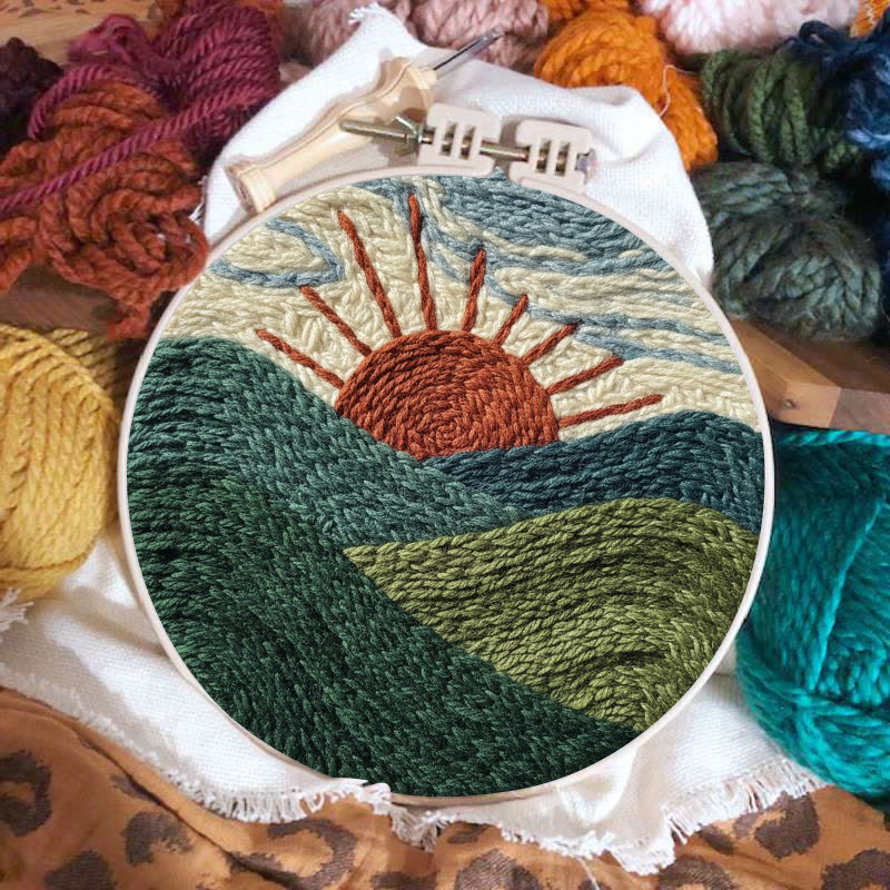 Mountain Sunrise Horizon Punch Needle Kit - Novice-friendly Diy | Serene Home Vibe - image 2