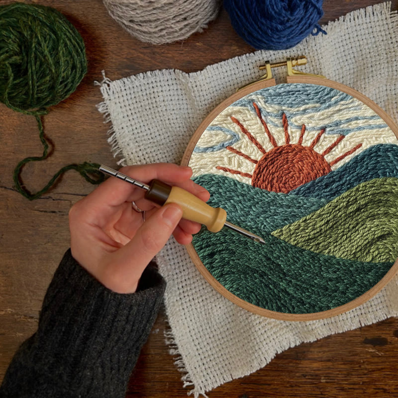 Mountain Sunrise Horizon Punch Needle Kit - Novice-friendly Diy | Serene Home Vibe - image 6