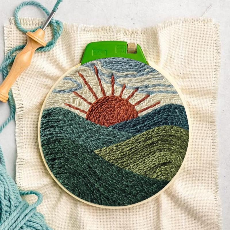 Mountain Sunrise Horizon Punch Needle Kit - Novice-friendly Diy | Serene Home Vibe - image 3