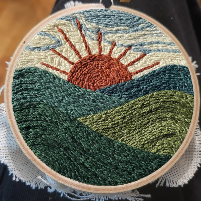 Mountain Sunrise Horizon Punch Needle Kit - Novice-friendly Diy | Serene Home Vibe - image 7