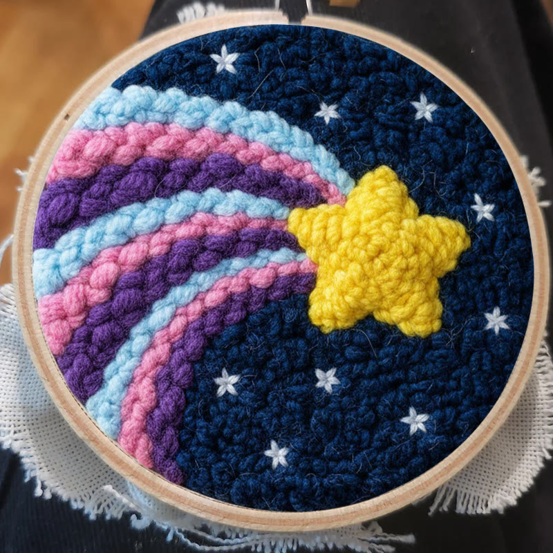 Shooting Star Rainbow Punch Needle Kit - Playful Craft | Magical Home Touch - image 7