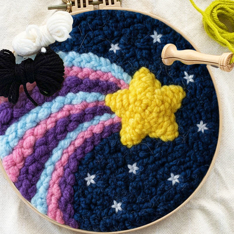 Shooting Star Rainbow Punch Needle Kit - Playful Craft | Magical Home Touch - image 10