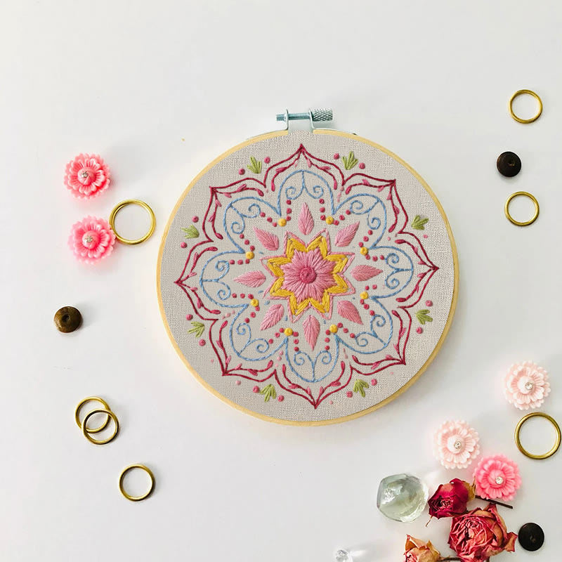 Rubbyoo Embroidery Kit - Pastel Mandala Motif | Gentle Diy | Artistic Home Addition - image 8