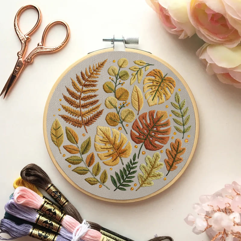 Rubbyoo Embroidery Kit - Autumn Leaf Medley | Cozy Handwork | Seasonal Statement - image 2