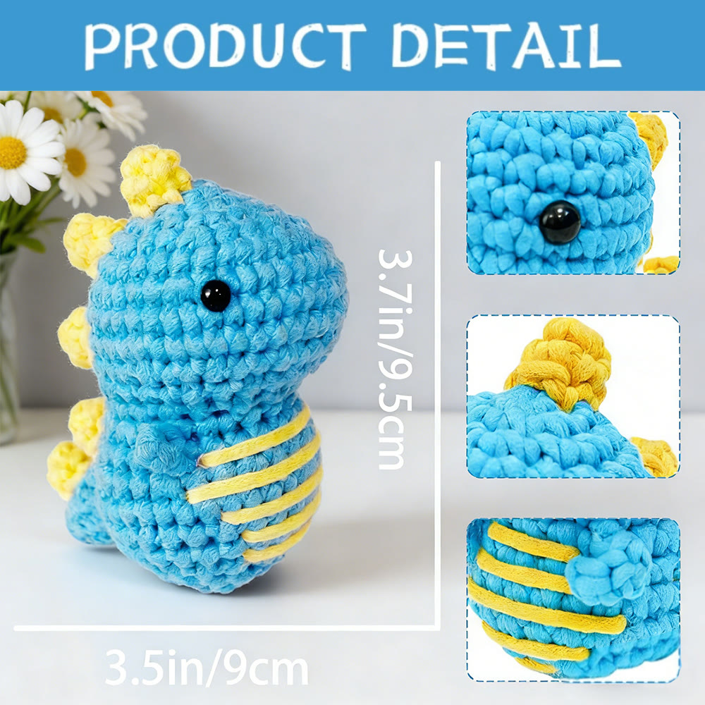 Diy Handmade Dinosaur Crochet Kit - Beginner-friendly Plush Doll | Diy Crochet Projects - image 4