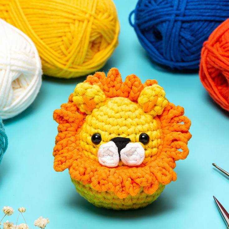 Diy Handmade Lion Crochet Kit - Crocheted Animal Toy | Unique Soft Handicraft - image 3