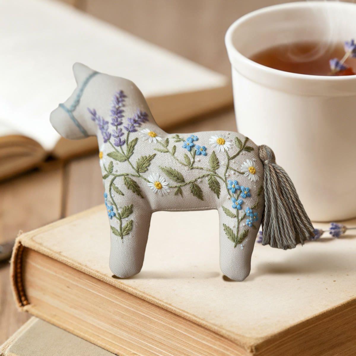 Rubbyoo Dala Horse Embroidery Kit - Daisy Charming | Floral Handmade Craft | Nice Hanging Decor - image 3
