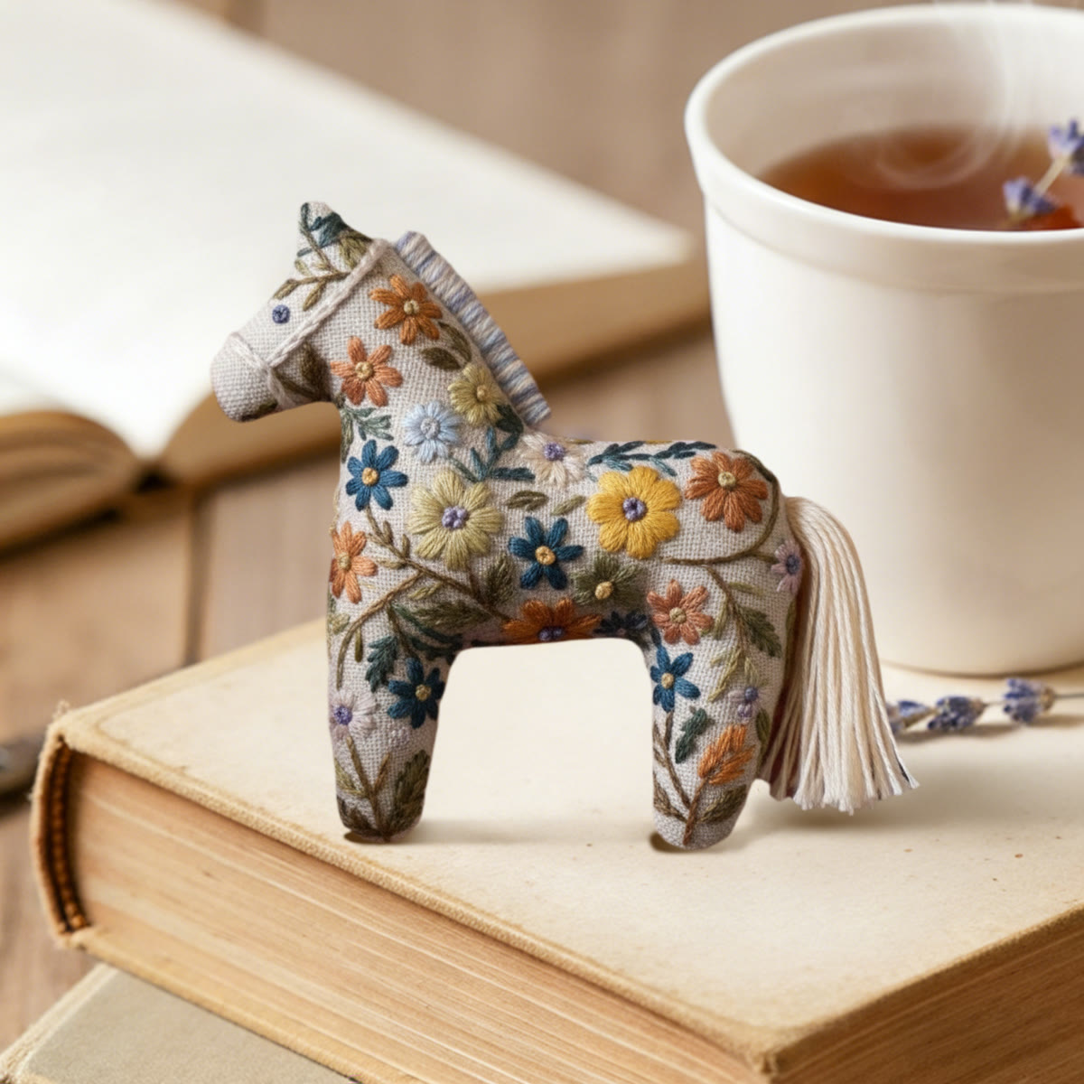 Rubbyoo Dala Horse Embroidery Kit - Spring Flower | Unique Gift For Mom | Diy Bag Ornaments - image 2