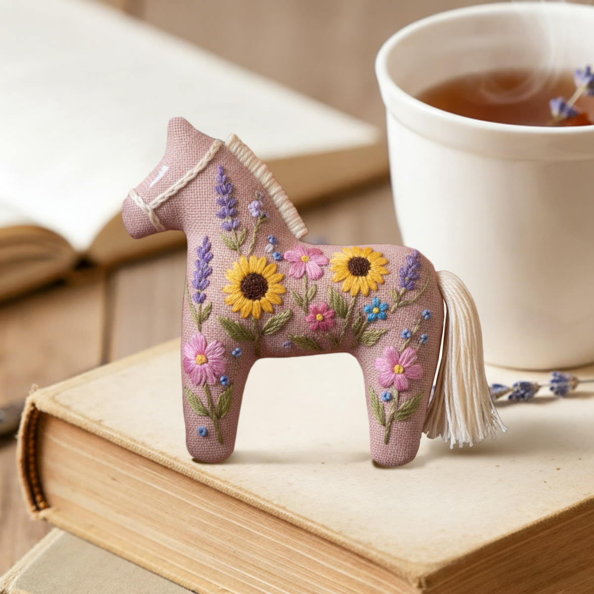 Rubbyoo Dala Horse Embroidery Kit - Blooming Sunflower | Diy Animal Handicraft | Nice Hanging Decor - image 2