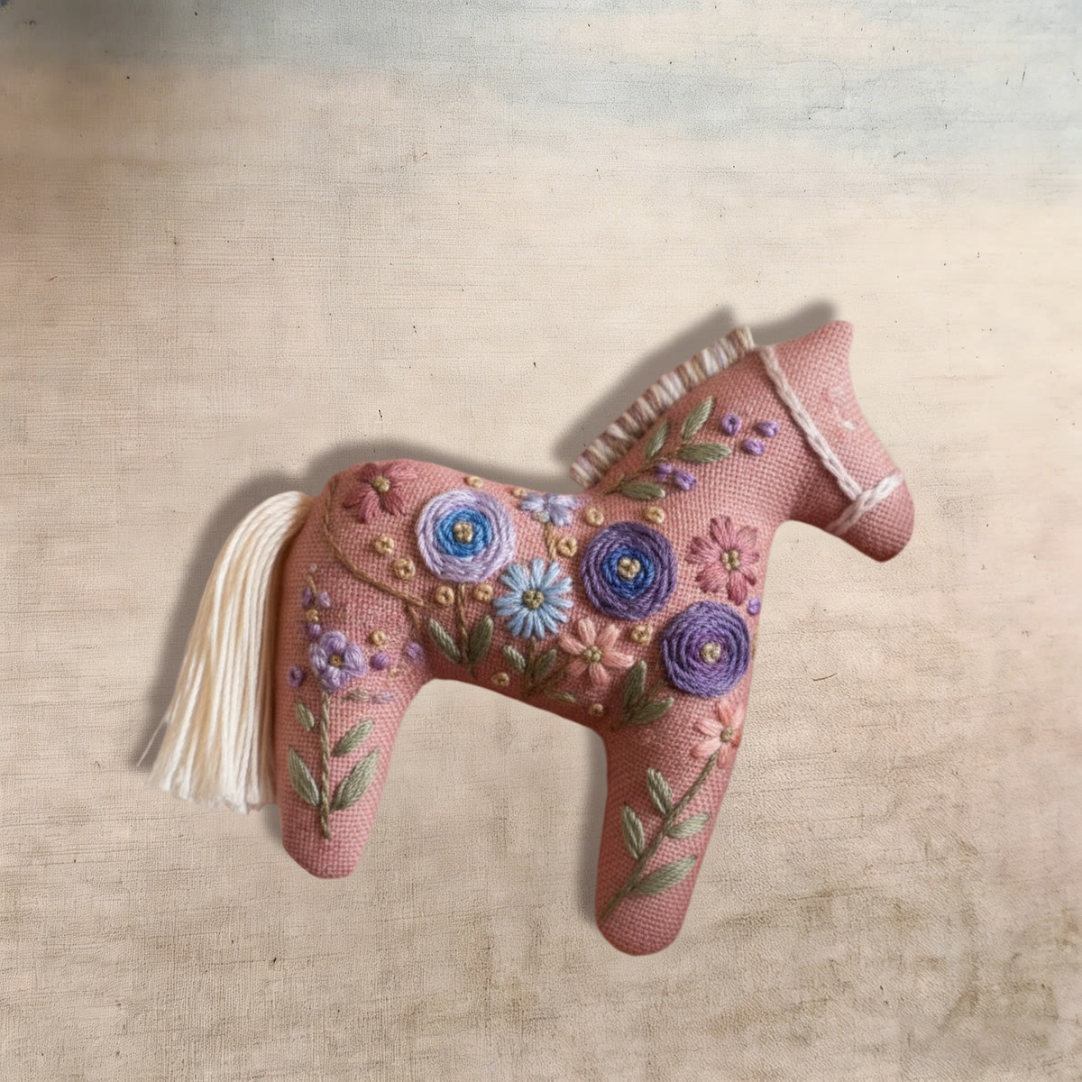 Rubbyoo Dala Horse Embroidery Kit - Purple Floral | Unique Floral Art | Charming Craft For Mom - image 6