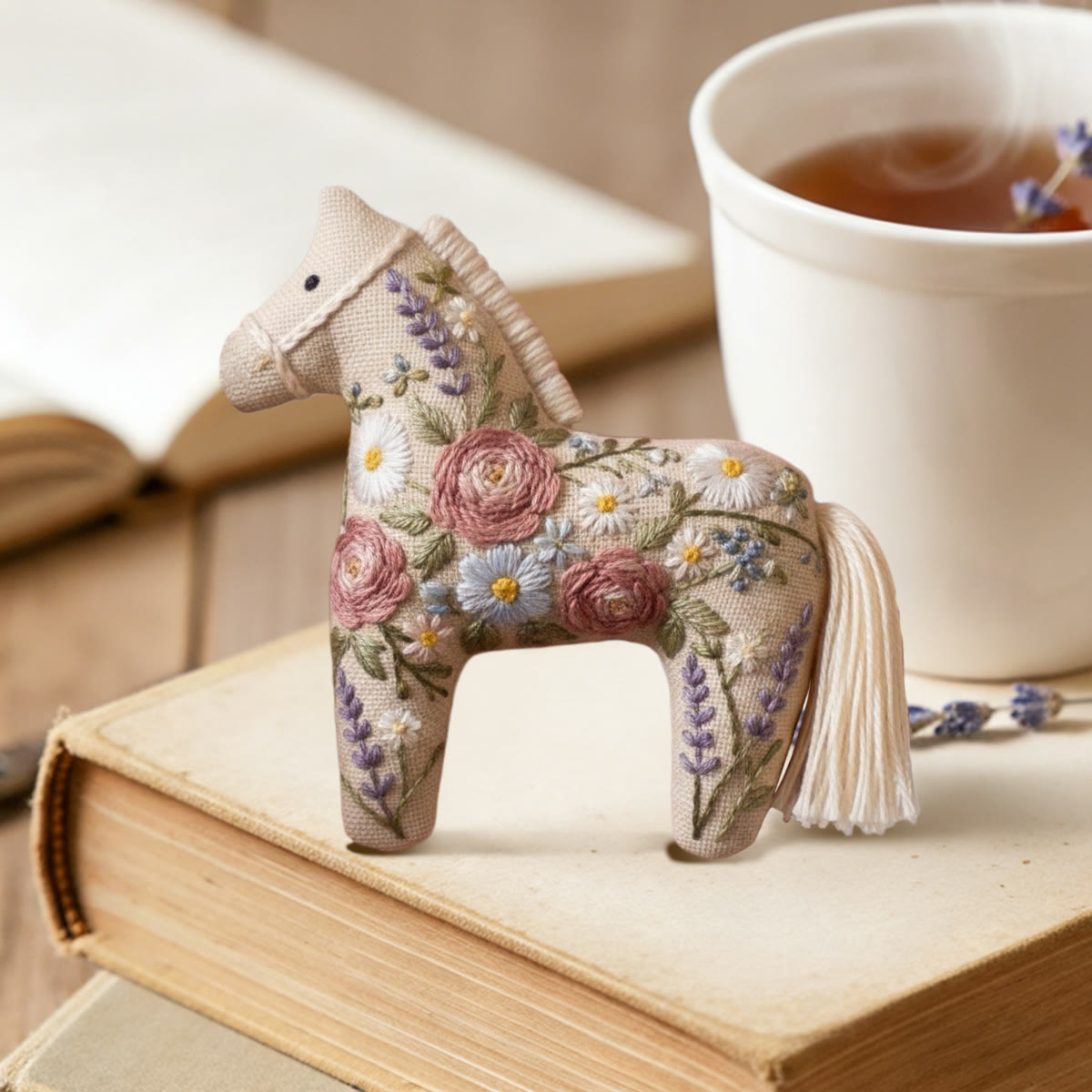Rubbyoo Dala Horse Embroidery Kit - Charming Rose | Floral Handmade Craft | Nice Decorative Art - image 4