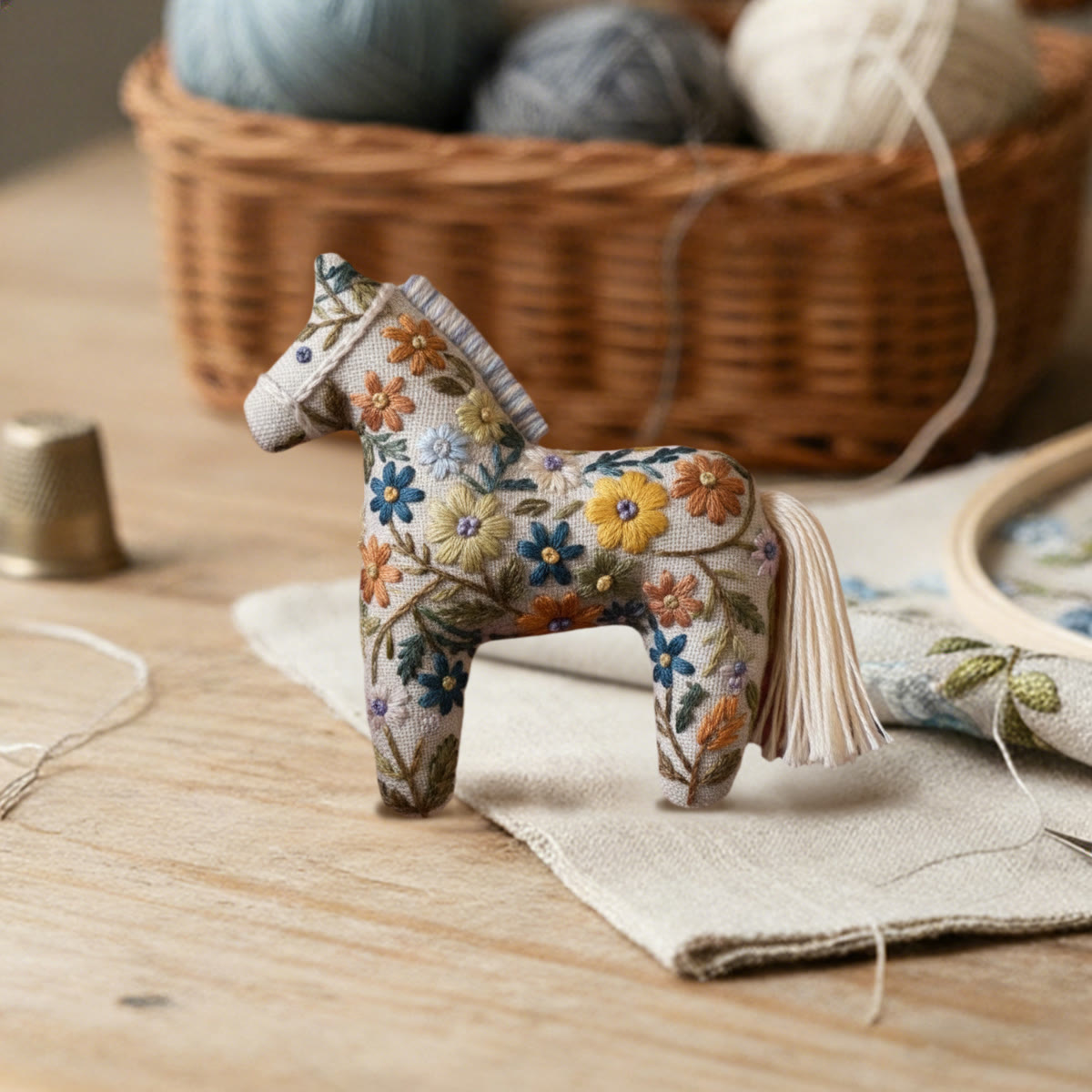 Rubbyoo Dala Horse Embroidery Kit - Spring Flower | Unique Gift For Mom | Diy Bag Ornaments - image 4