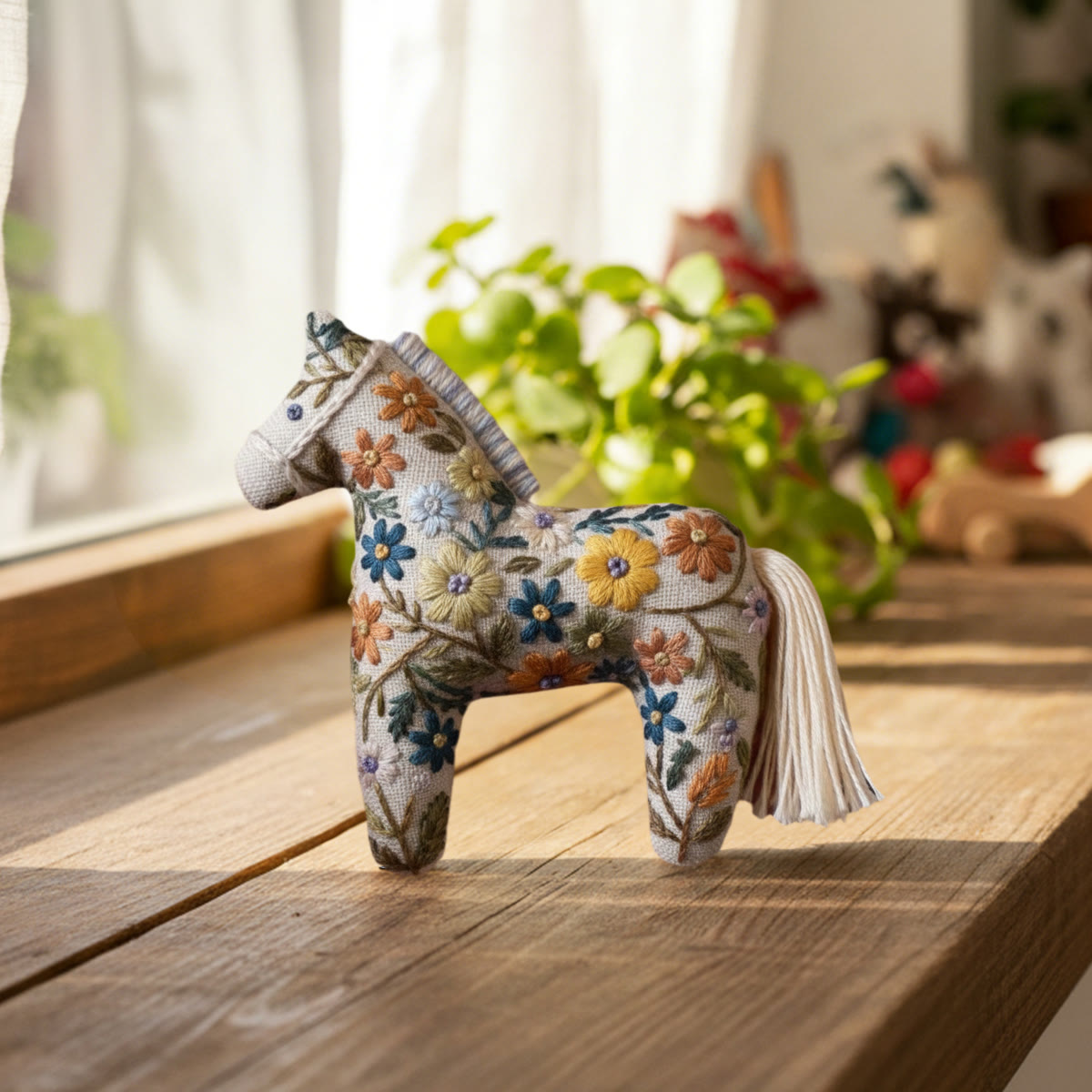 Rubbyoo Dala Horse Embroidery Kit - Spring Flower | Unique Gift For Mom | Diy Bag Ornaments - image 3