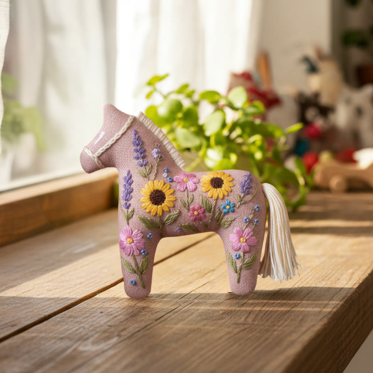 Rubbyoo Dala Horse Embroidery Kit - Blooming Sunflower | Diy Animal Handicraft | Nice Hanging Decor - image 3