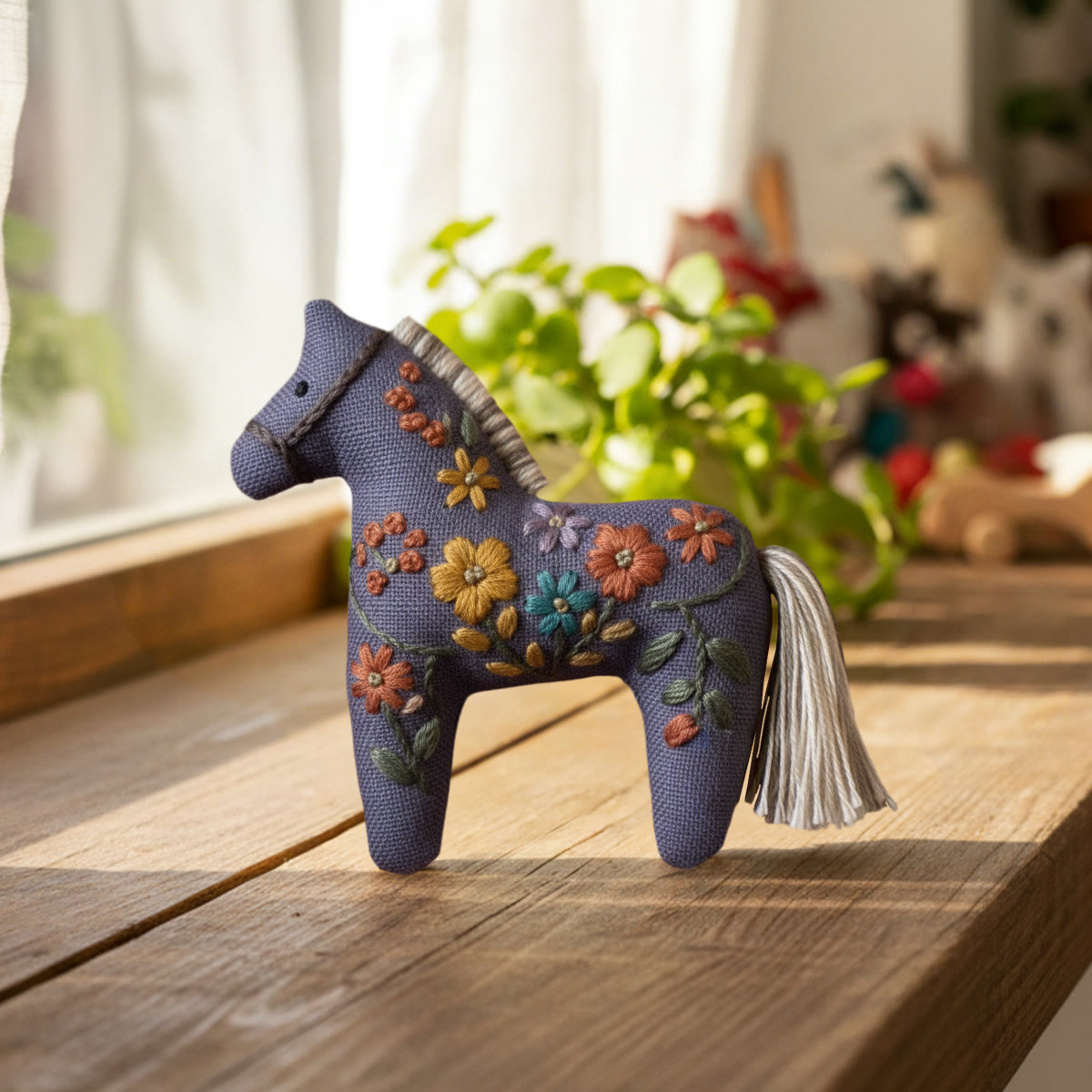 Rubbyoo Dala Horse Embroidery Kit - Mysterious Flower | Beginner Handmade Craft | Animal Hanging Art - image 4