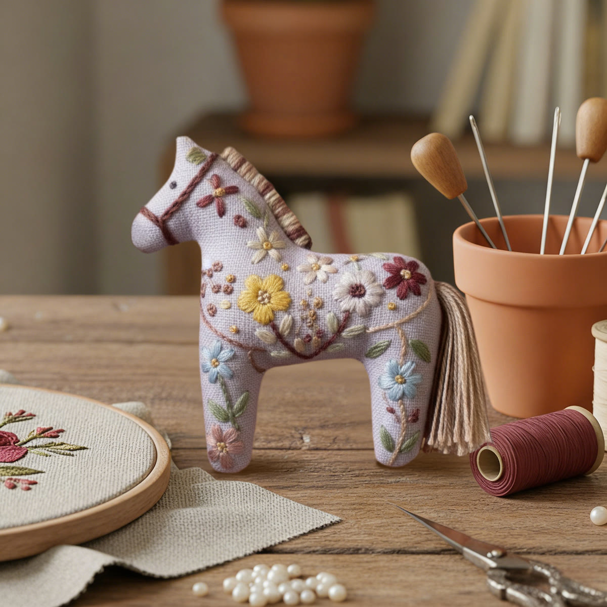 Rubbyoo Dala Horse Embroidery Kit - Springtime Flowers | Sewing Handmade Gift | Lovely Ornaments - image 6