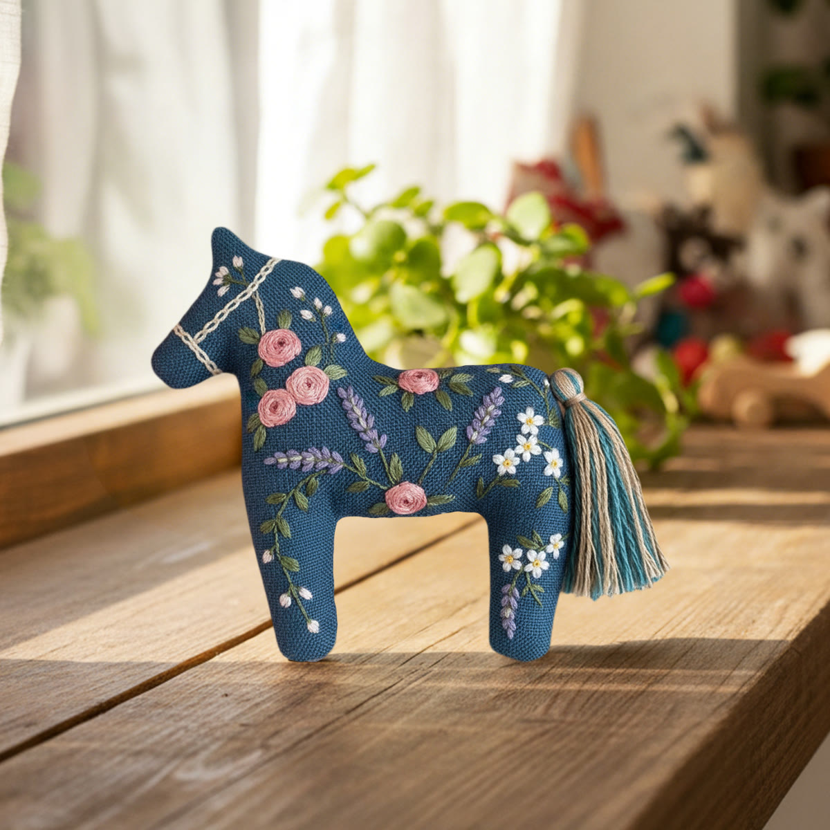 Rubbyoo Dala Horse Embroidery Kit - Little Flower | Diy Holiday Decor | Beginner Handmade Craft - image 2