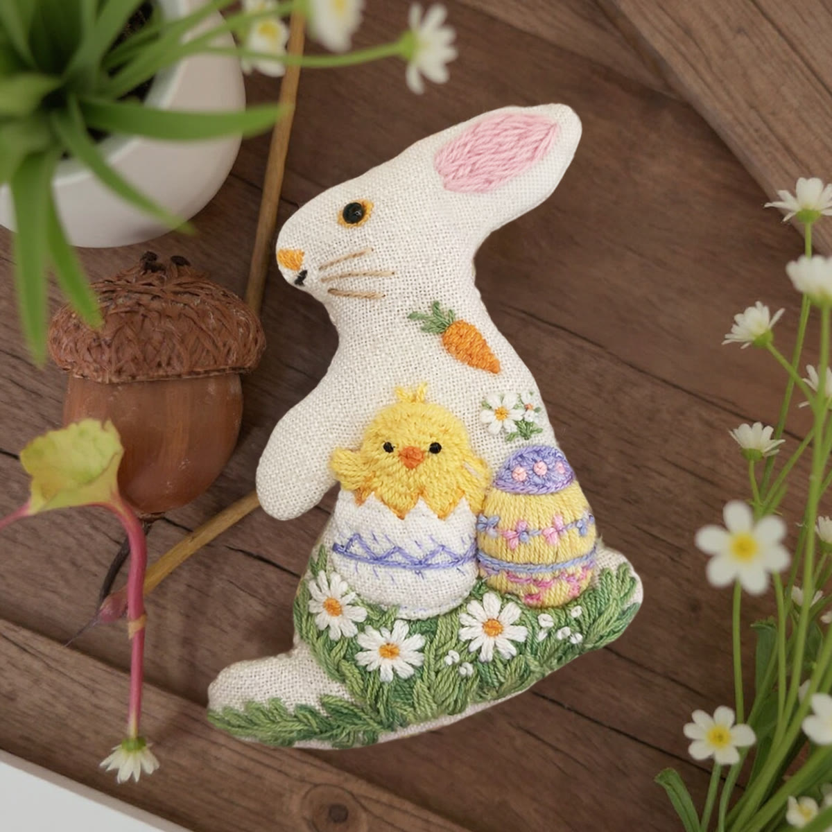 Rubbyoo Rabbit Embroidery Kit - Easter Chick | Perfect Holiday Ornament | Creative Handmade Art - image 2