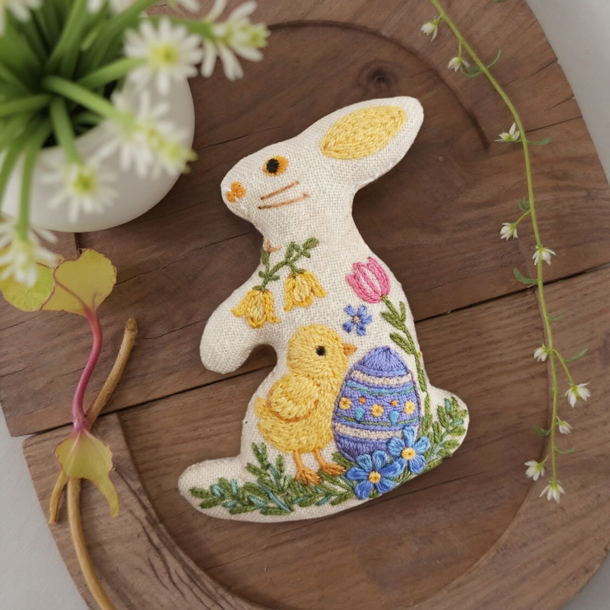 Rubbyoo Rabbit Embroidery Kit - Chick And Egg | Handmade Easter Decor | Lovely Bunny Craft  - image 2
