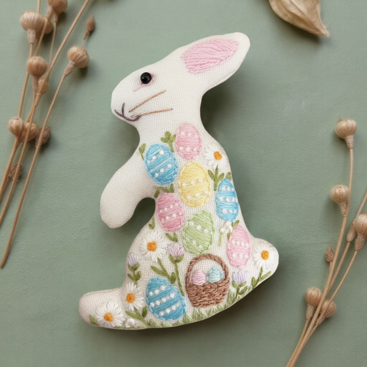 Rubbyoo Rabbit Embroidery Kit - Colourful Egg | Happy Easter Craft | Diy Handmade Art - image 2