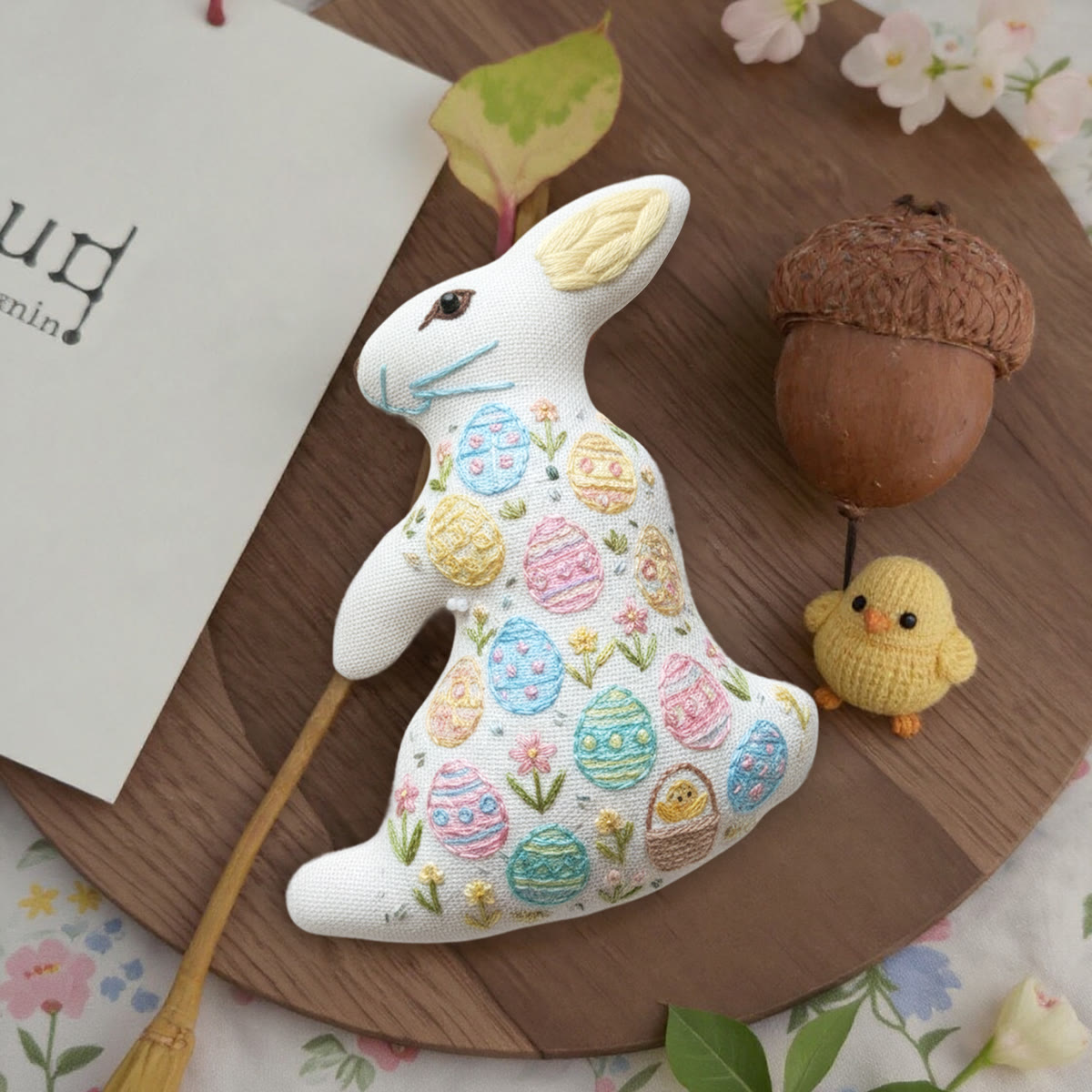 Rubbyoo Rabbit Embroidery Kit - Floral Eggs | Diy Easterr Gift | Beginner-friendly Handmade Art - image 4