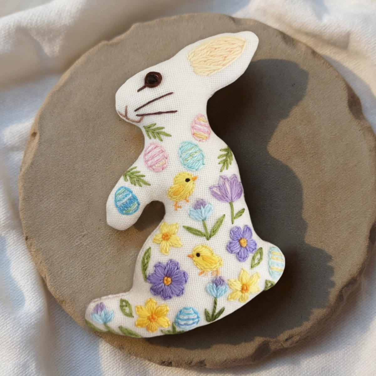 Rubbyoo Rabbit Embroidery Kit - Happy Chicks | Easter Animal Artwork | Holiday Wall Hanging  - image 10