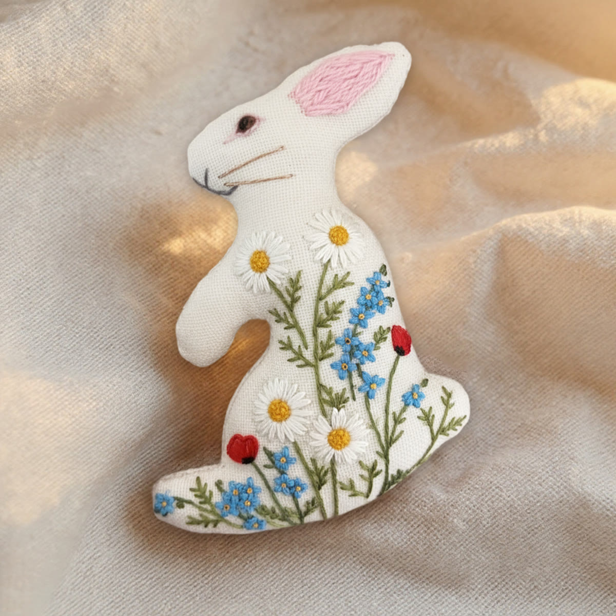 Rubbyoo Rabbit Embroidery Kit - Wildflowers | Beautiful Flower Art | Special Holiday Craft - image 6
