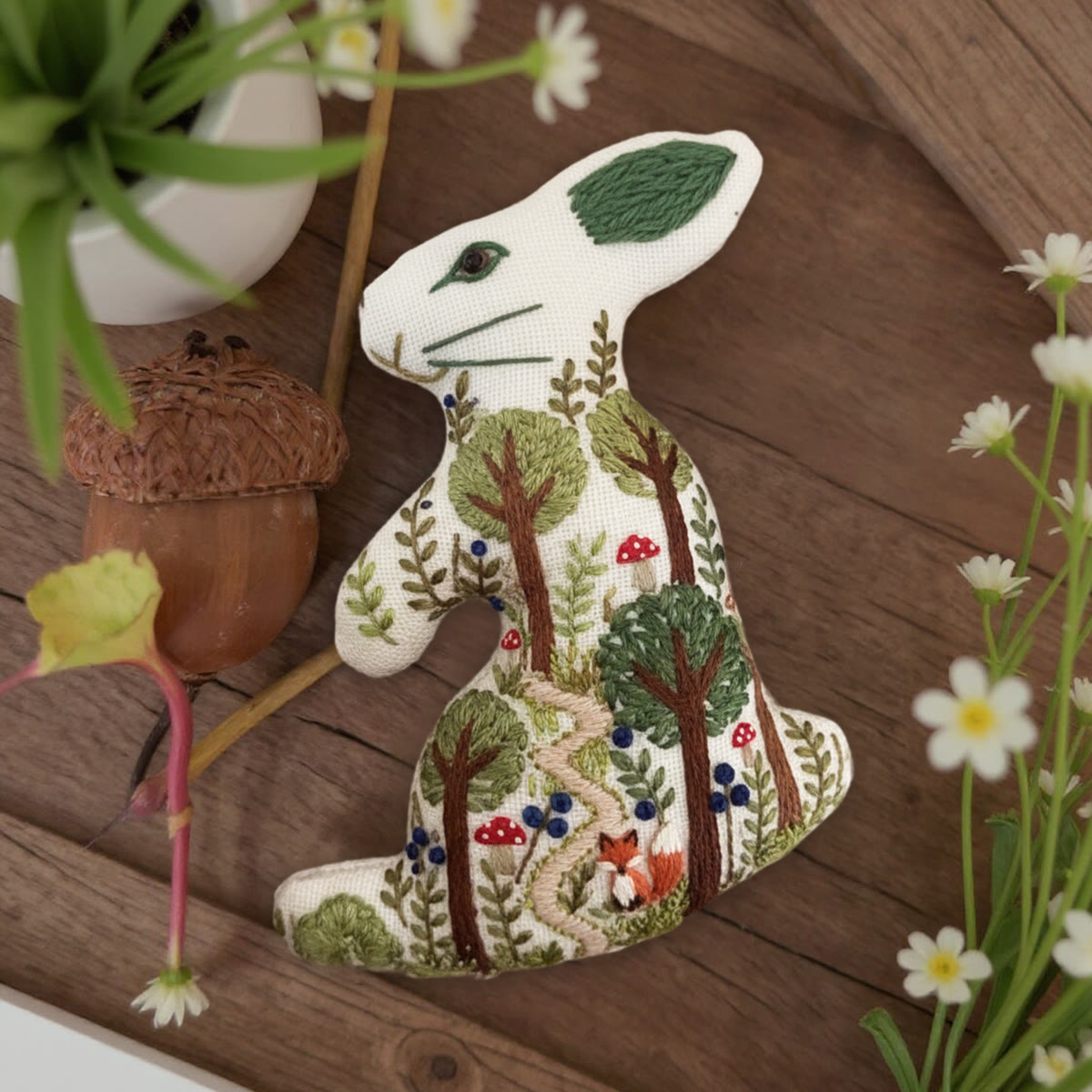 Rubbyoo Rabbit Embroidery Kit - Mysterious Forest | Creative Handmade Art |  Gift For Diy Crafters - image 3