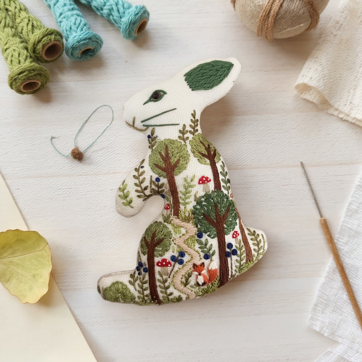 Rubbyoo Rabbit Embroidery Kit - Mysterious Forest | Creative Handmade Art |  Gift For Diy Crafters - image 6