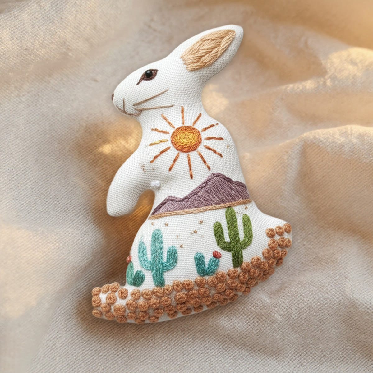 Rubbyoo Rabbit Embroidery Kit - Sun In Desert | Easy Handmade Stitch | Unique Handmade Pendants - image 6