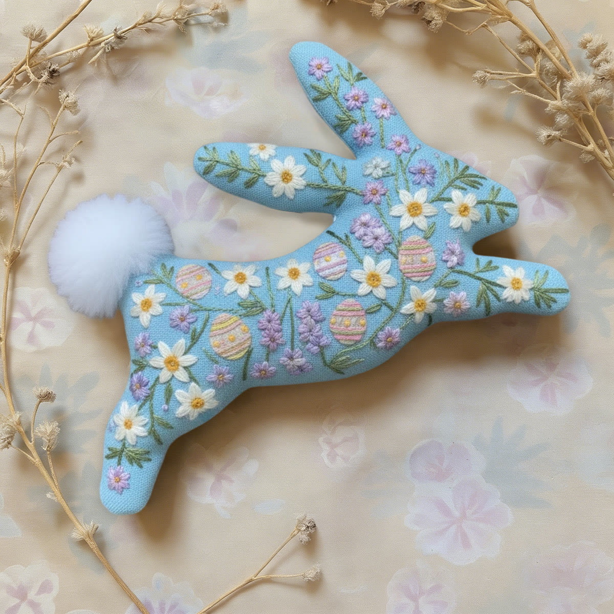 Rubbyoo Rabbit Embroidery Kit - Floral Eggs | Ester Handmade Craft | Nice Hanging Ornament - image 5