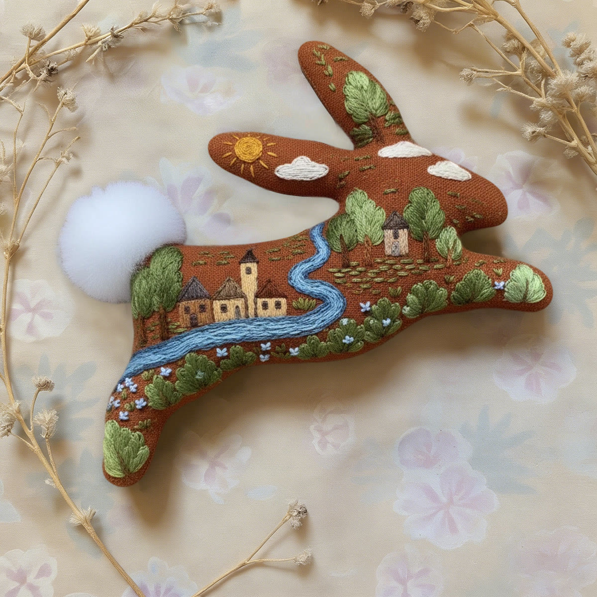 Rubbyoo Rabbit Embroidery Kit - Happy Town |  Diy Landscape Craft | Perfect Home Decor - image 5