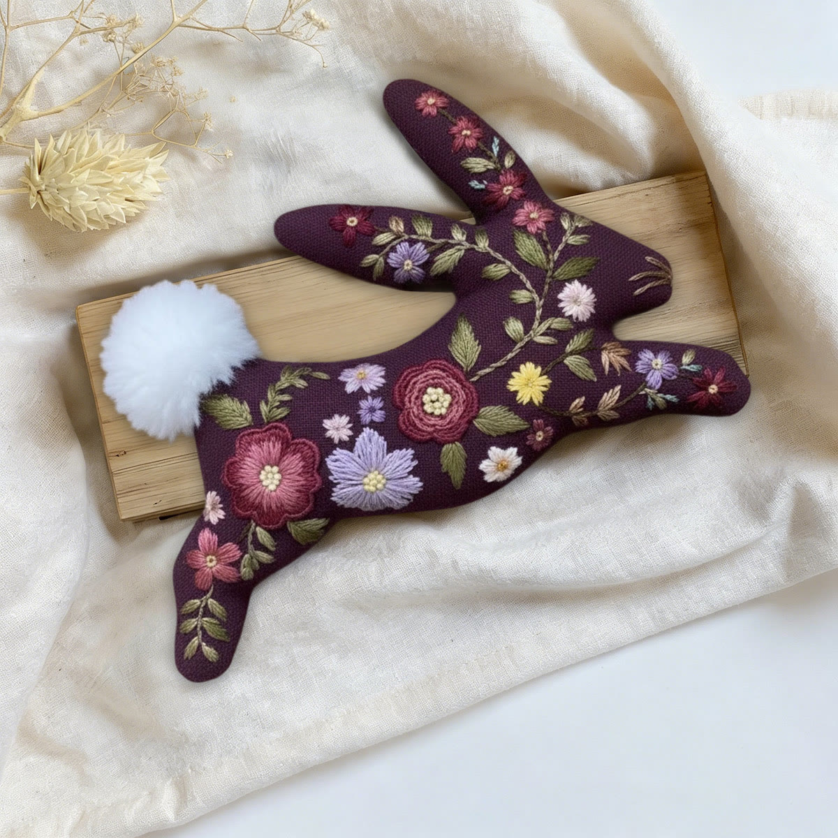 Rubbyoo Rabbit Embroidery Kit - Floral Bunny  | Gift For Her | Diy Holiday Decoration - image 7