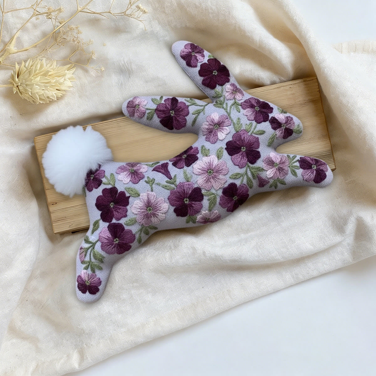 Rubbyoo Rabbit Embroidery Kit - Purple Charming | Cute Gift For Her | Handmade Hanging Decor - image 7