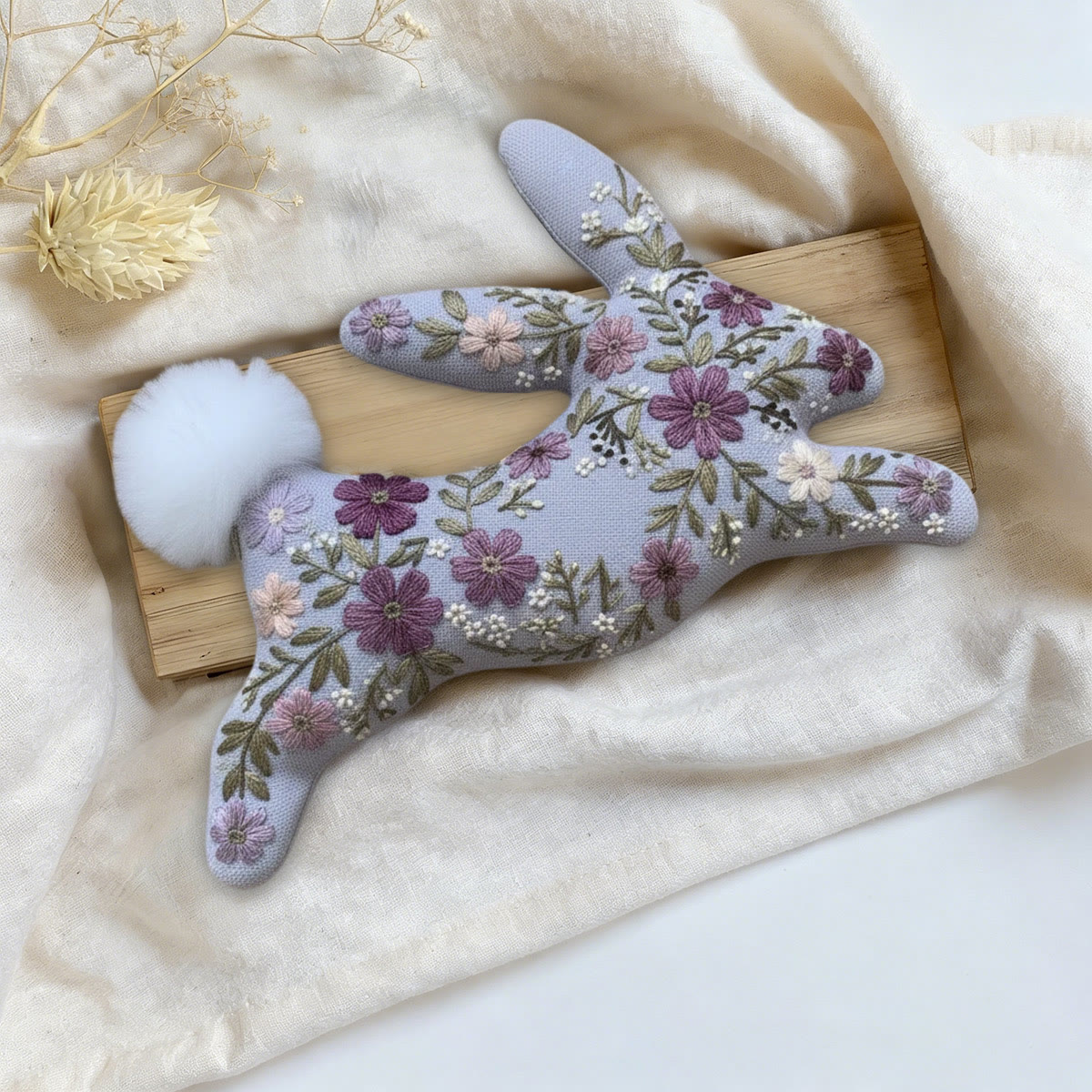 Rubbyoo Rabbit Embroidery Kit - Floral Bunny | Nice Easter Gift | Creative Handmade Craft - image 7